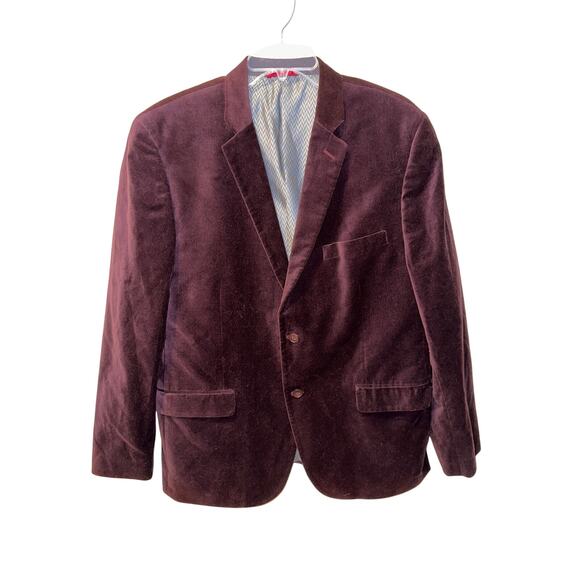 Men’s Alfani Burgundy Velvet Slim Fit Blazer. Size Large - Picture 1 of 3